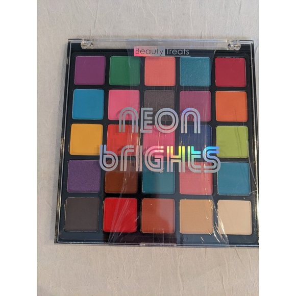 Beauty Treats Eyeshadow Palette Neon Brights 25 Vivid Pressed Pigments 80s Color - Picture 6 of 9